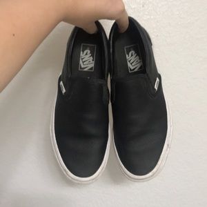 Black leather vans